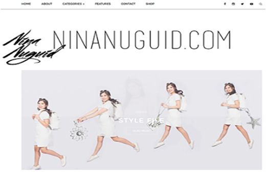 Nina Nuguid Homepage Banner Screenshot