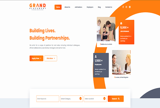 Grand Placement Homepage Banner Screenshot