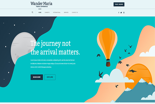 Wander Maria Homepage Banner Screenshot