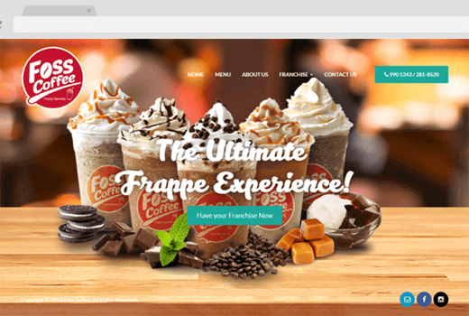 Foss Coffee Homepage Banner Screenshot