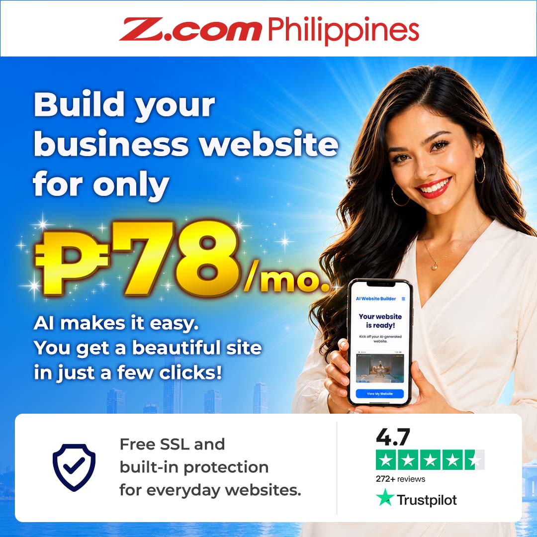 Z.com web hosting with AI website creation tools included in the plan